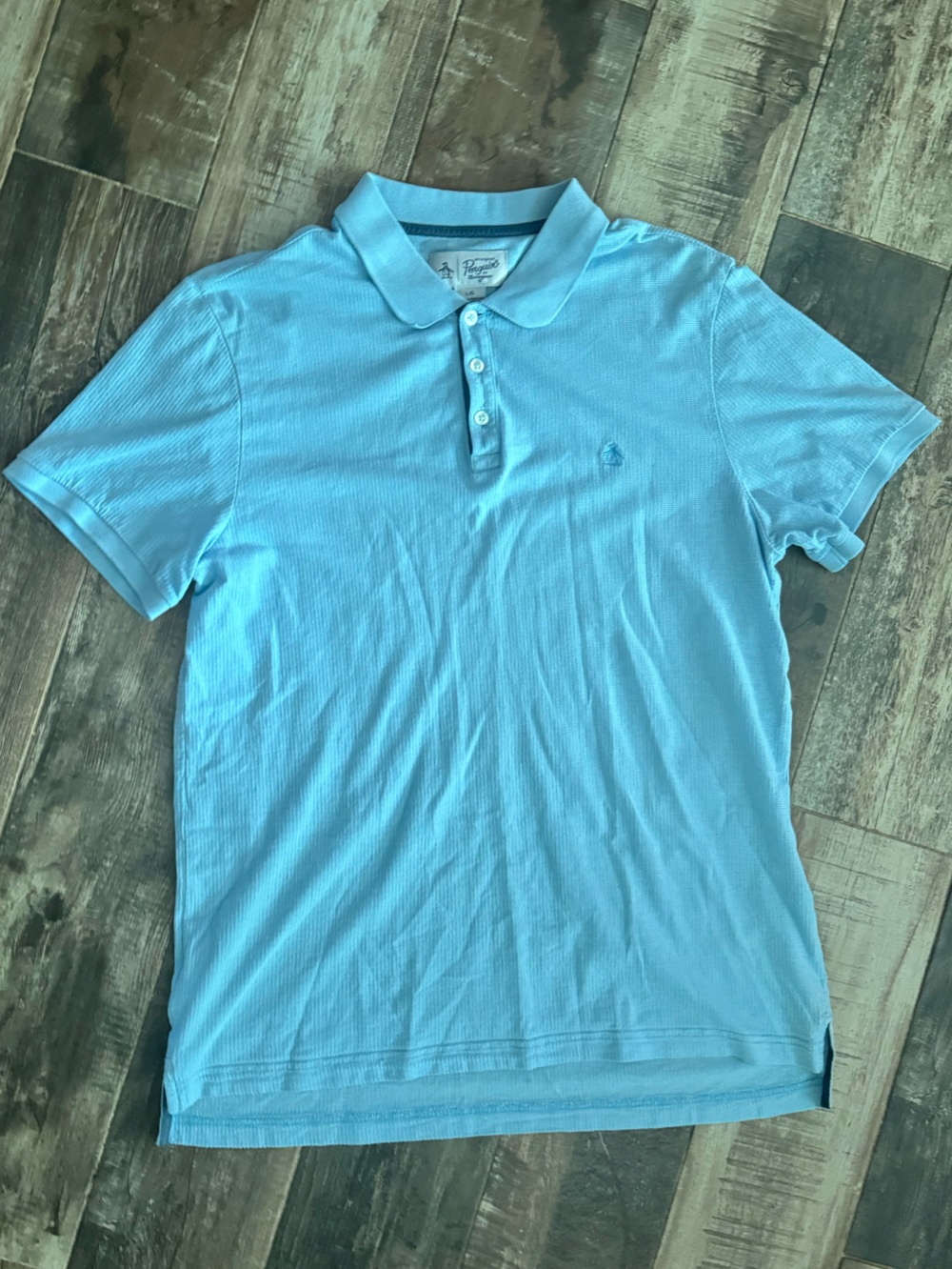 Penguin Men's Light Blue Short-Sleeve Polo Shirt